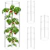 Relaxdays Set da 4 Sostegni Circolari per Pomodori, Piante Rampicanti, Cetrioli, Alti 60 cm, 3 Anelli, Metallo, Grigio