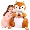 IKASA Scoiattolo Peluche Gigante Giocattolo,Animali di Peluche XXL XL Grande Giganti Enorme 60cm Teneri Enormi Jumbo Animale Grasso,Regali per Bambini Ragazze Ragazz (Marrone, 60cm)