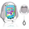 MOWYEOK Custodia in silicone MOWYEOK per Tamagotchi Uni(2023) protettiva antiurto con motivo cartone animato accessori per console da gioco con fibbie rotonde (squalo)