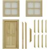 Cayway 1:12 Scala Window Porta in Legno in Miniatura Fai da Te Simulazione Fata Doll House Mini Mobili per Casa Bambole Accessori Compleanno Natale Regalo Educativo per Bambini Ragazzi e Ragazze