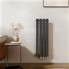 EMKE Radiatore di design, piccolo, 900 x 304 mm, verticale, con attacco centrale, radiatore a pannello singolo, per bagno, camera da letto e soggiorno, antracite 297 W