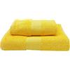 CA' D'ORO Asciugamano da bagno, Set di due asciugamani da bagno Viso e Ospite 100% cotone, Linea Diamante, peso 500gr/mq. (Giallo)