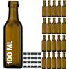 acquaverde | 20 Bottiglie Marasca in Vetro Scuro Uvag, Bottiglia per Campioncini di Olio e Liquori da 100 ml con Tappo Dosatore