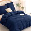 WAVVE Sacco Copripiumino Una Piazza e Mezza 200x200 cm - Set Copripiumino con Federa 80x80 cm, Copripiumone in Microfibra Traspirante, Blu
