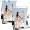 PIGPIGFLY Cornice Foto 20x15 cm in Vetro, Cornici Argento, Foto di Famiglia e Foto di Matrimonio, Regalo