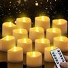 daphomeu Candele da tè LED, 14 unità, senza fiamma, candele da tè con telecomando con timer automatico: 6 ore accese e 18 ore spente; luce calda, 3,2 x 3,6 cm