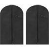 MEMOFYND 2 custodie protettive in tessuto non tessuto nero, per vestiti domestici, resistenti all'umidità, antipolvere, adatte per giacche e cappotti (60 x 100 cm)