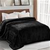 Whale Flotilla Coperta Pile Con Motivo Chevron, Calda Coperta per Divano e Letto in Flanella Morbida, Accogliente e Leggera per Tutte le Stagioni, 150 x 200 cm, Nero