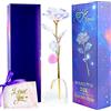 PASDTFB Regalo San Valentino per Lei Rosa Eterna Stabilizzata Regali San Valentino 24k Rosa Placcato Oro con Scatola Regalo e Supporto Regalo Donna Compleanno Regalo Amica Mamma Fidanzata Ragazza Anniversario