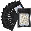 G2PLUS 9 x 12 cm, piccoli sacchetti olografici, in pellicola di Mylar nero, 100 sacchetti di plastica richiudibili, con chiusura a pressione, utilizzati per la conservazione di caramelle/campioni