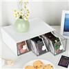 BAIEUEJO BAUEUEJO Organizer Cucina Impilabile,Plastica Porta Bustine da te con 3 cassetti,Contenitore Cucina per sacchetti di tè,caffè ecc (1, white-3drs)