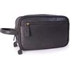 Bucklestone - Beauty Case da Viaggio in Pelle - Borsa da Toilette Media - Necessaire Uomo - Wash Bag - Borsa Pochette per Cosmetici - Durham - Nero
