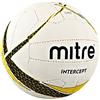 Mitre Intercept Pallone da Netball, Bianco (Weiß - White/Black/Yellow), 37