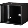 DIGITUS Armadio di rete - Rack 19 pollici 9 U - non montato - montaggio a parete - profondità 400 mm - profondità utile 319,25 mm - Capacità di carico 60 kg - porta in vetro - serie SOHO Pro - nero