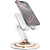 COOPER 360° Stand - Supporto Telefono Scrivania et Porta Cellulare da Tavolo | Rotazione a 360° con Clic, Multi-Angolo, Base in Metallo Antiscivolo, Porta Telefono Pieghevole e Portatile (Bianco)