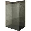 i-flair Divisore per vano doccia Walk In da 10 mm di spessore, IBath-Piatto in vetro di sicurezza ESG, pareti con profili in acciaio inox # 740