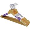Jocca - Appendini in legno | Barra per pantaloni e tacche per evitare che gli indumenti scivolino | Gancio cromato | 44x16x1,1cm (8)