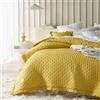 room99 ROOM100 Room99 Molly Elegante copriletto in senape, 200 x 220 cm, versatile come copriletto o copridivano, coperta per letto e divano, trapunta stile ideale come bedspread
