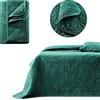 ROOM99 Leila Elegante copriletto verde scuro, 170 x 210 cm, versatile come copriletto o copridivano, trapunta in stile patchwork, ideale come bedspread