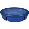 Mepal - Scodella bento bowl Cirqula - Contenitore bento box per frigo, freezer e microonde - 3 scomparti per separare gli alimenti - Contenitore per la preparazione dei pasti - Vivid blue