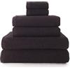 Top Towel -Combo - Asciugamani grandi - Asciugamani da bagno - 2 asciugamani viso o bidet + 2 asciugamani o lavandino + 2 teli doccia - 100% cotone - Nero