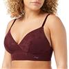sloggi Zero Lace 2.0 Longline Bra Reggiseno Senza Ferretto, Oscurante, Claret, L Donna