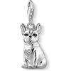 Thomas Sabo 1726-041-21 - Ciondolo a forma di bulldog francese, in argento Sterling 925, con zirconi, occhi neri e cuore scintillante sul petto, dimensioni: 30 x 11 mm, misura unica, Argento sterling