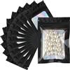 G2PLUS 100PCS Nero Sacchetti in Mylar,7×10CM Sacchetti Olografici,Sacchetto Imballaggio Alluminio con Finestra Trasparente,SSacchetti in Mylar con Zip,per Alimenti,Cosmetici, Gioielli e Regali