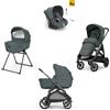 Inglesina - Trio Aptica 2024 Con Seggiolino Auto Darwin Recline Emerald Green con telaio Litio Black