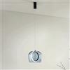 Ondaluce Lampada a sospensione D23 cm in metallo Nero e vetro Ottanio 1 Luce LED PINTA