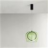Ondaluce Lampada a sospensione D23 cm in metallo Nero e vetro Verde 1 Luce LED PINTA
