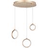 Ondaluce Lampada a sospensione in metallo verniciato 3 Luci ORO a Led PINTA 35 cm