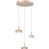 Ondaluce Lampada a sospensione NINA in metallo verniciato 45 cm Oro 3 Luci Led