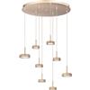 Ondaluce Lampada a sospensione 60 cm NINA in metallo verniciato Oro 8 Luci Led
