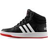 Adidas Hoops Mid 2.0 K, Scarpe da basket Unisex - Bambini e ragazzi, Core Black/White/Vivid Red, 31 EU