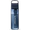 LifeStraw Go Series - Borraccia con filtro acqua senza BPA per viaggi e uso quotidiano. Rimuove batteri, parassiti e microplastiche, migliora il sapore, 650ml, Aegean Sea (blu)