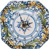 CERAMICHE CALTAGIRONE Orologio in ceramica siciliana di Caltagirone Blu Floreale 32 CM