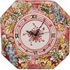CERAMICHE CALTAGIRONE Orologio in ceramica siciliana di Caltagirone Bordeaux Floreale 32 CM