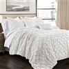 Lush Decor Ravello Pintuck, Poliestere, Bianco, King