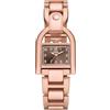 Fossil Orologio Harwell da donna, Movimento al quarzo a tre lancette con cinturino in acciaio inossidabile o in pelle, Tono oro rosa e marrone