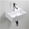 XIFIRY Lavabo compatto in ceramica bianca rettangolare, piccolo lavandino da bagno a parete, 365 x 250 x 105 mm (stile 1)