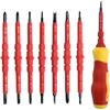 Zimoer 7 Pezzi Cacciavite Isolato, Set di Cacciaviti Isolati, Cacciaviti Isolati Intercambiabili, Cacciaviti Elettricista Isolati, Cacciaviti Isolati Professionali, Rosso E Giallo, Piatto e Phillips