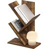 Furinno Tree Bookshelf Libreria ad albero da terra a 3 livelli, Pino Ambrato
