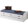 Dmora Letto Singolo Emden, Sommier per Camera da Letto, Giroletto per Stanza, Struttura Porta Materasso, 98x195 h63 cm, Bianco