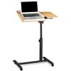 Relaxdays Tavolino da Laptop, Rotelle con Freni, Altezza Regolabile, HLP 95x60x40 cm, 2 Aste Antiscivolo, Giallo