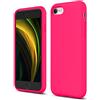 ZUSLAB Nano Silicone Case Compatible avec Apple iPhone SE 2022/iPhone 7/iPhone 8 Antichoc Coque Pare-Chocs en TPU - Rose Vif