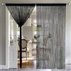 MIULEE Tenda a Filo Tende per Porta Tenda con Perline Protezione contro gli Insetti Il Design del Palo per Divisorio per Finestre, Balcone, Camera da Letto, Matrimonio, 90 cm x 200 cm Nero