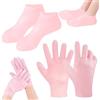 KASESSS 1 Set Calzini in Silicone per Piedi e Guanti, Guanti e Calzini Idratanti per Piedi Morbido Riutilizzabile, Calzini in Silicone per Pedicure da Donna per la Cura Della Pelle di Mani e Piedi