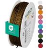 Halbach Seidenbänder Cordoncino di alta qualità (marrone), larghezza 2 mm, lunghezza 50 m, prodotto in Germania e certificato Öko-Tex, cordoncino in raso lucido in acetato