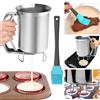 ADERTOS Dispenser per Pancake 800ML, Dispenser per Pastella in Acciaio Inossidabile, Dosatore per Impasti, Foro da 14 mm, Dispenser Cupcake Muffin Torta di Pancake Dolci